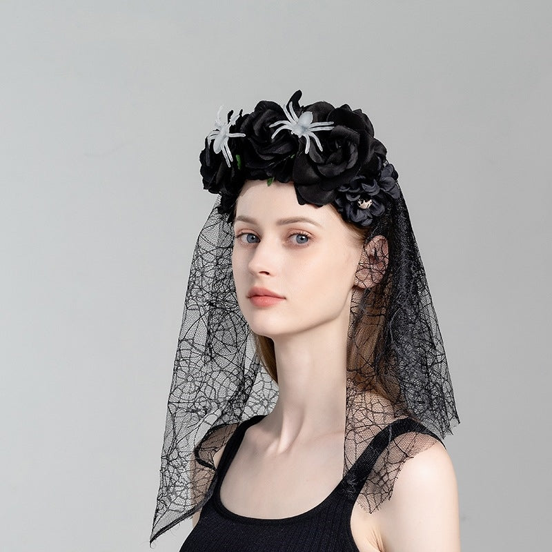 Rose Floral Headband for Day of the Dead Celebration