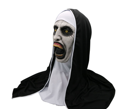 Nun Mask, Scary Ghost Face Hood for Halloween