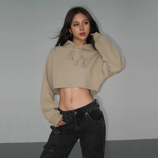 Women's Autumn Drawstring Hooded Pullover Sweater