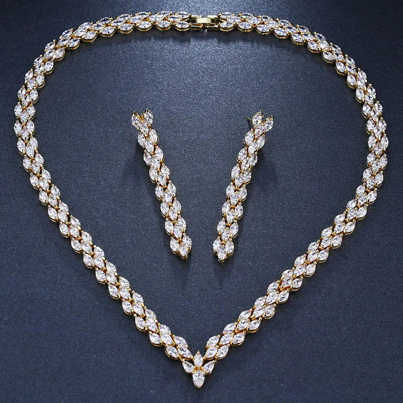 Peridot & Zircon Bridal Jewelry Set