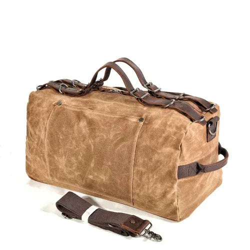Retro Waxed Canvas Gym Duffel Bag