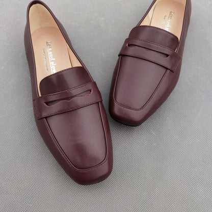 European Style Low-Heel Leather Women's Loafers XT-06