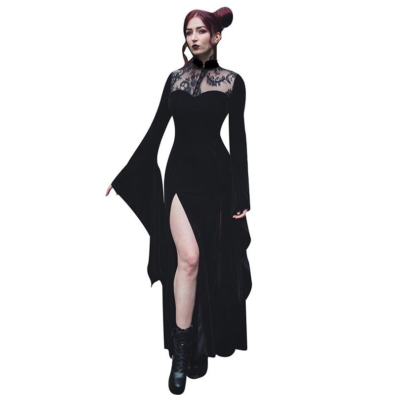 Day of the Dead Witch Cosplay Dress with Lace Details