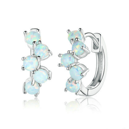 S925 Silver Dreamy Bubble Earrings with Colorful Opal