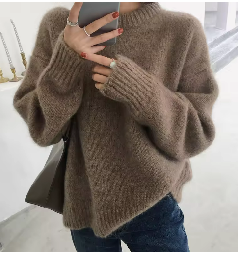 여성용 풀오버 스웨터 상의