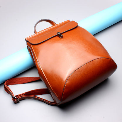 Genuine Leather Waxed Cowhide Backpack