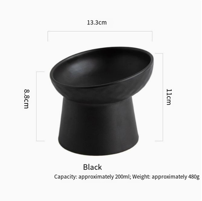Ceramic Pet Bowl Set for Cats and Dogs with Elevated Design