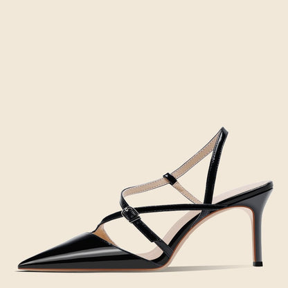 여성 원포드 토 디자인 하이힐