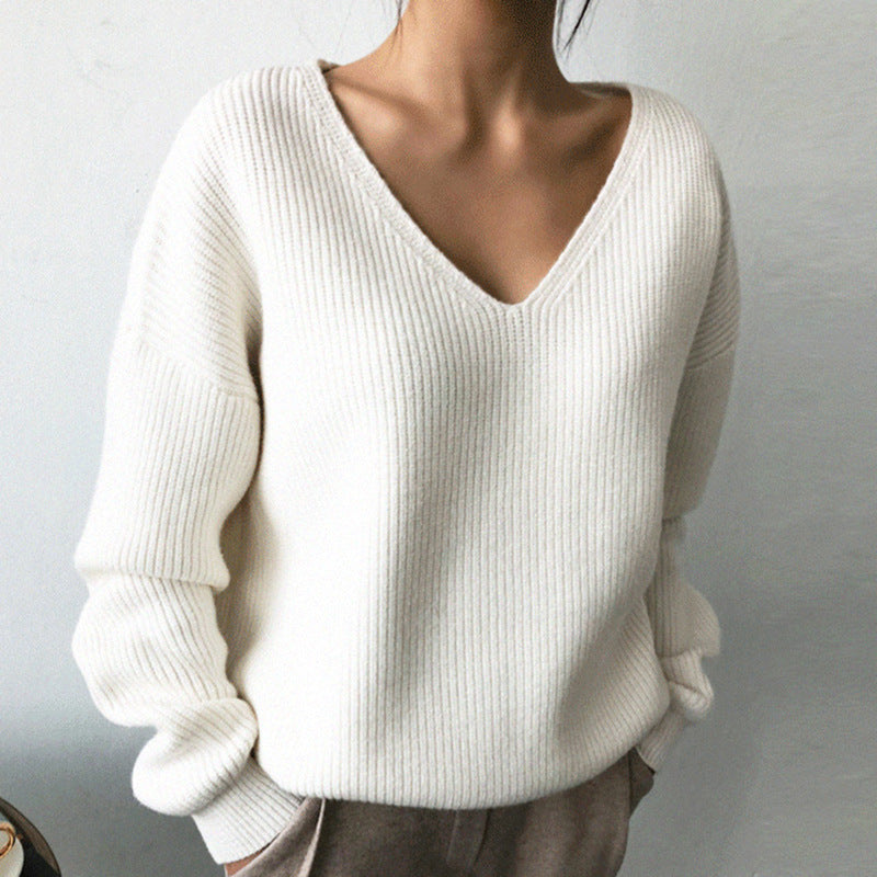 Casual Irregular Hem Knitted Sweater Top