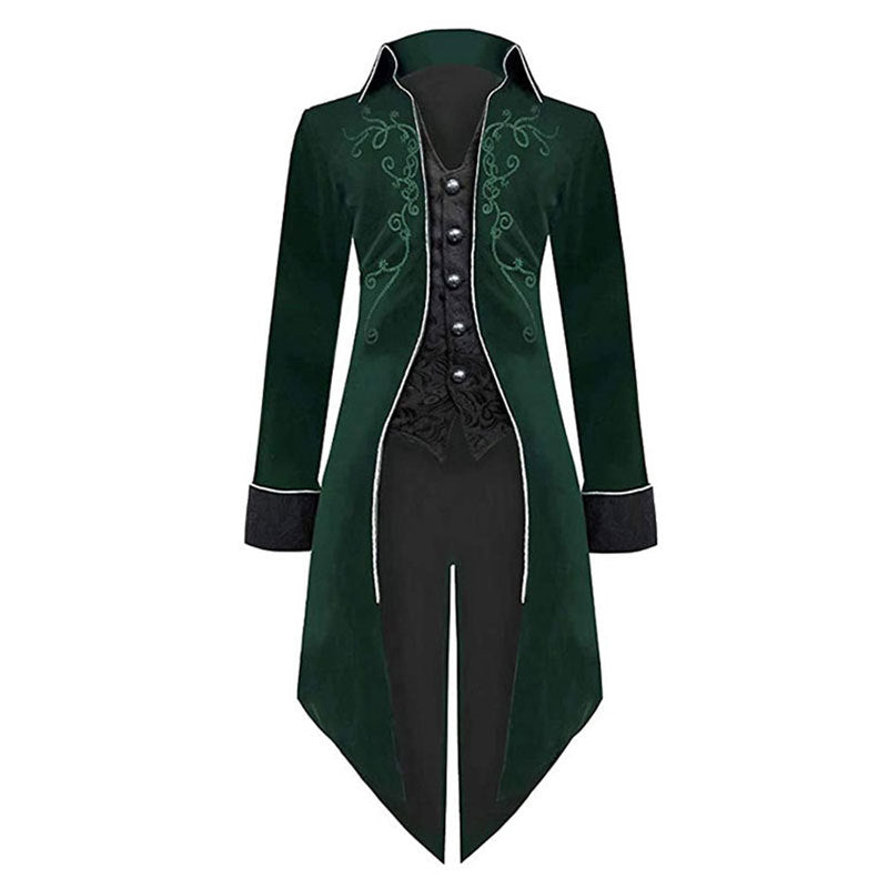 Halloween Swallowtail Vintage Punk Coat - Mid-Length