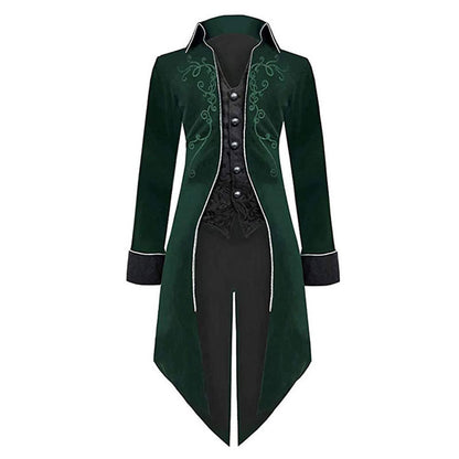 Halloween Swallowtail Vintage Punk Coat - Mid-Length