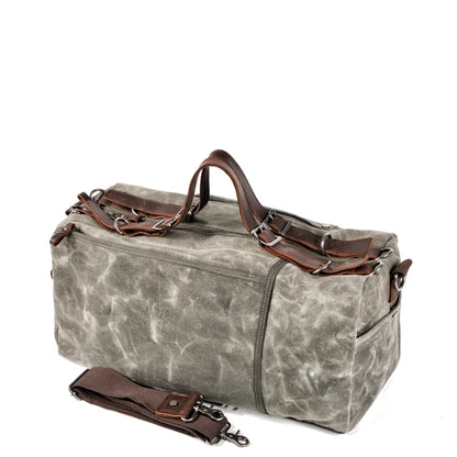 Retro Waxed Canvas Gym Duffel Bag