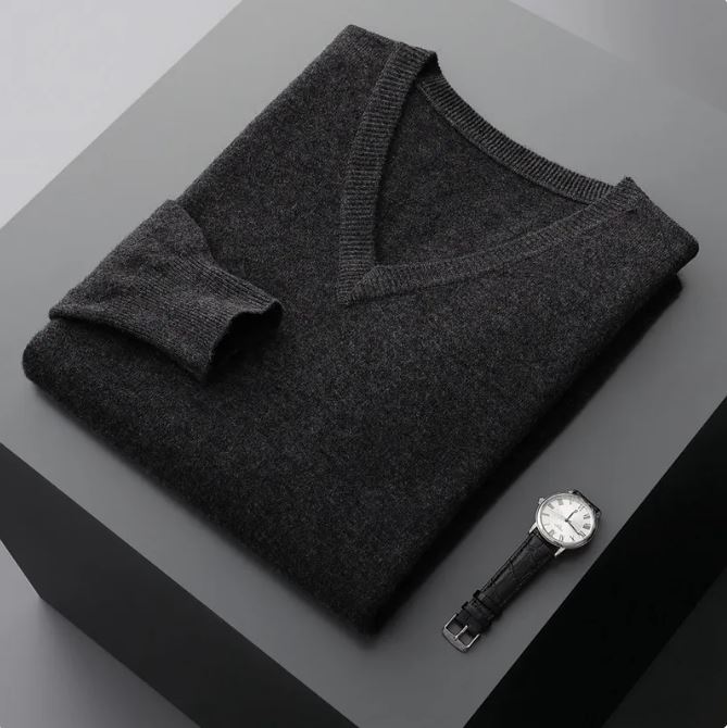 Pull en maille col V pour homme