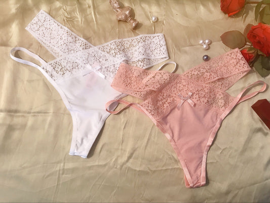 Fashionable Cross Lace Strap Women's Underwear
