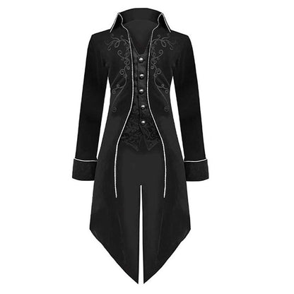 Halloween Swallowtail Vintage Punk Coat - Mid-Length