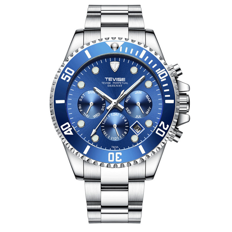 Montre Automatique Étanche Tevise 823 Six Aiguilles pour Homme