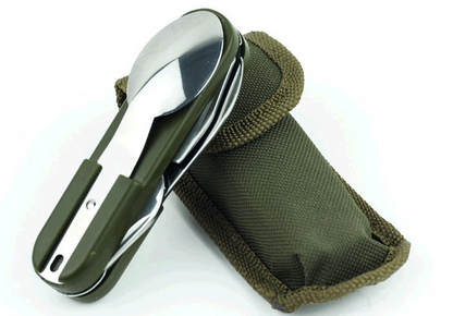 Multi-Function Outdoor Tableware Set (Fork, Knife, Spoon, Martensite Steel)