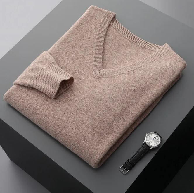 Pull en maille col V pour homme