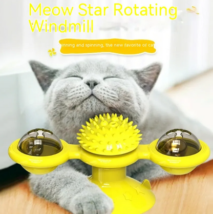 PlayLab Collection - Rotating Windmill Cat Teaser Toy with Light