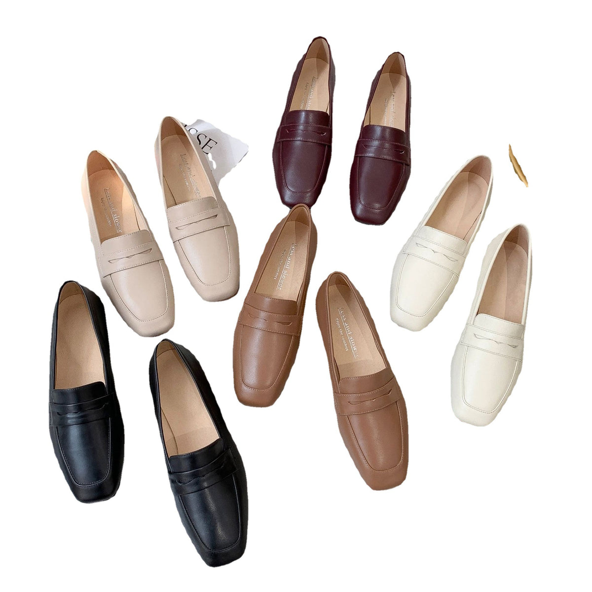 European Style Low-Heel Leather Women's Loafers XT-06