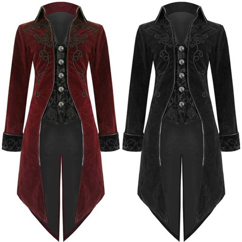 Medieval Vintage Long Punk Tailcoat for Halloween Cosplay