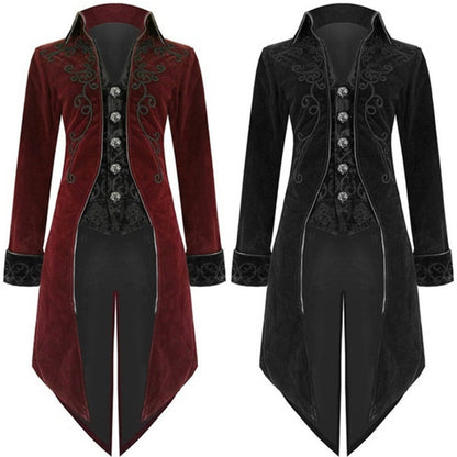 Medieval Vintage Long Punk Tailcoat for Halloween Cosplay