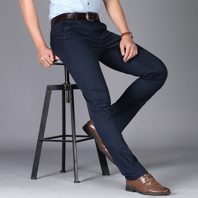 Pantalon de costume d'affaires en coton de haute qualité pour hommes