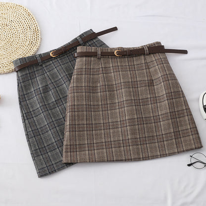 A-line Short Plaid Autumn Skirt
