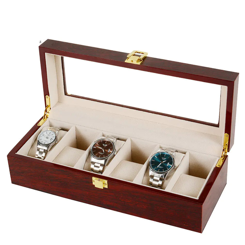Boîte à montres en bois à double niveau pour 10 à 20 montres