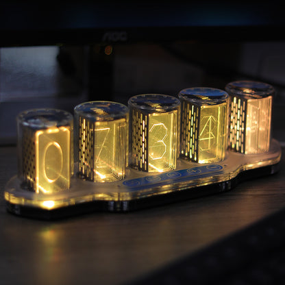 RGB Neon Tube Clock - Creative Desktop Decor