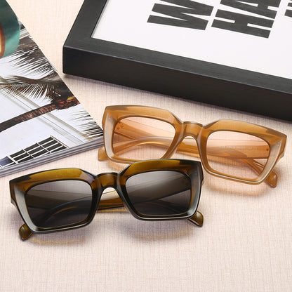 Lunettes de soleil tendance rétro à monture carrée pour l'extérieur