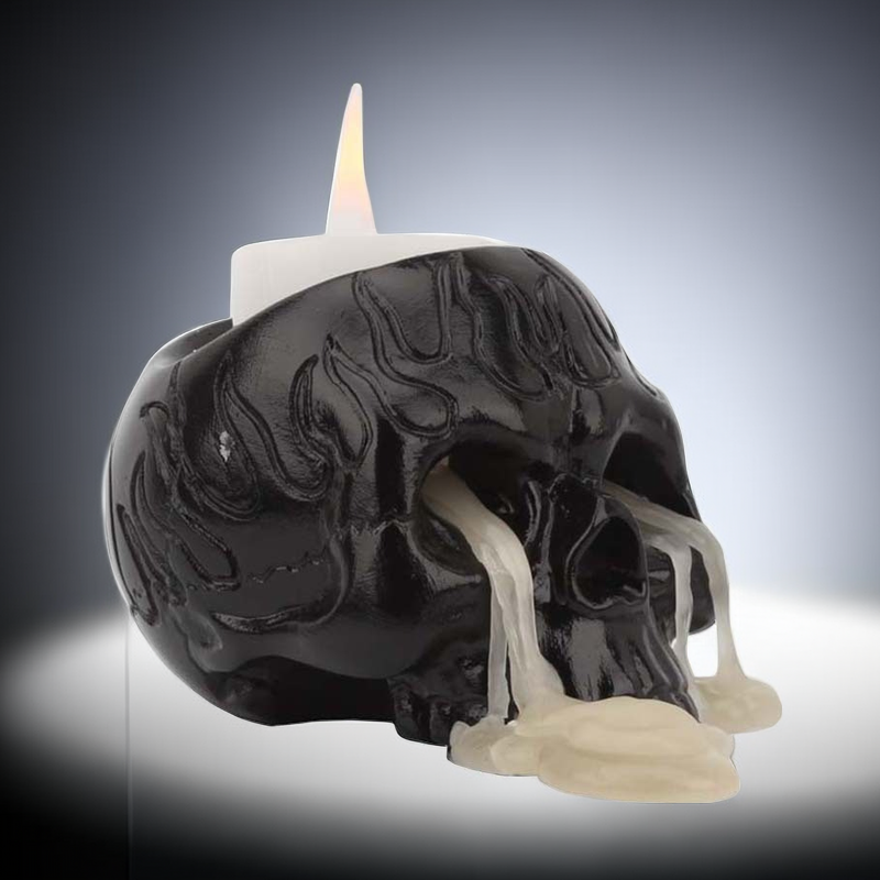 Creative Black Skull Candlestick Resin Decorative Crafts