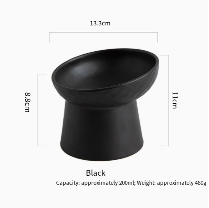 Ceramic Pet Bowl Set for Cats and Dogs with Elevated Design