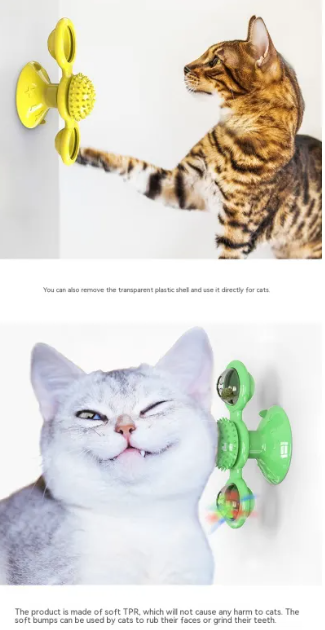 PlayLab Collection - Rotating Windmill Cat Teaser Toy with Light