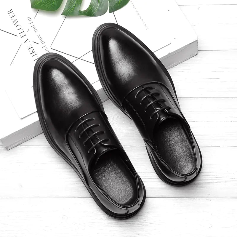 Men's Thick-Soled Leather Shoes