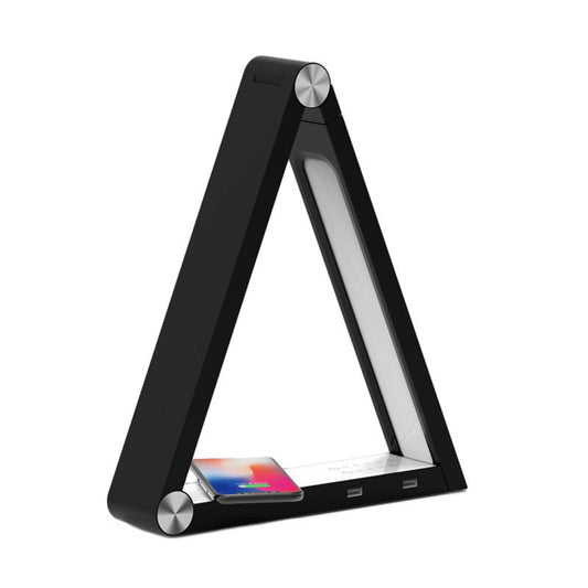 Lampe de bureau LED à recharge sans fil - Design triangulaire pour le soin des yeux