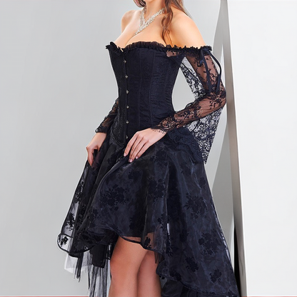 Day of the Dead Corset & Lace Skirt Two-Piece Set