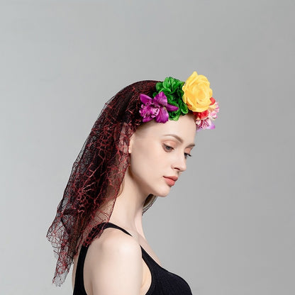 Rose Floral Headband for Day of the Dead Celebration
