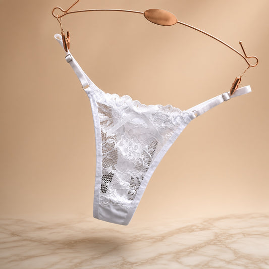 New Low-rise Lace Transparent Adjustable Thong Panties