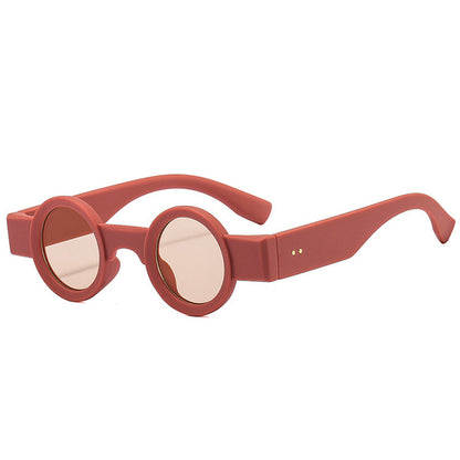 Retro Punk Round Sunglasses with UV400 Marine Lenses