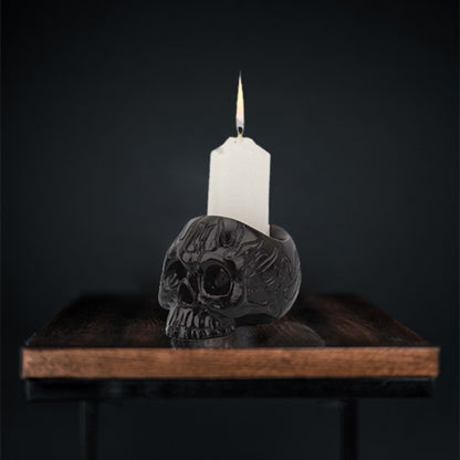 Creative Black Skull Candlestick Resin Decorative Crafts