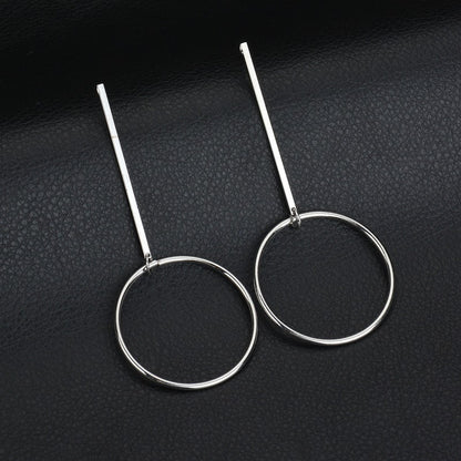Wholesale Korean Style Round Hollow Pendant Earrings