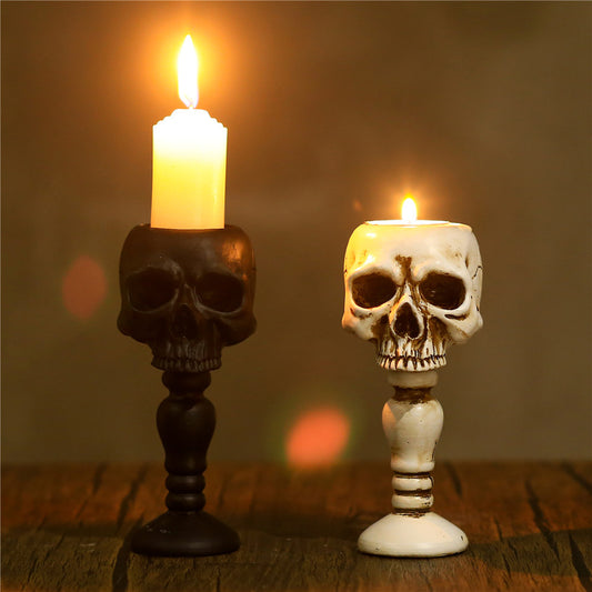 Black Standing Skull Decor Ornament for Halloween Party