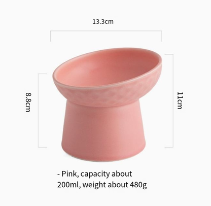 Ceramic Pet Bowl Set for Cats and Dogs with Elevated Design