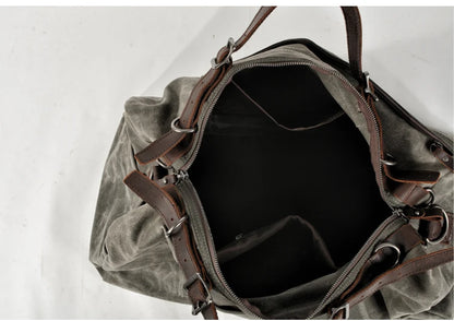Retro Waxed Canvas Gym Duffel Bag