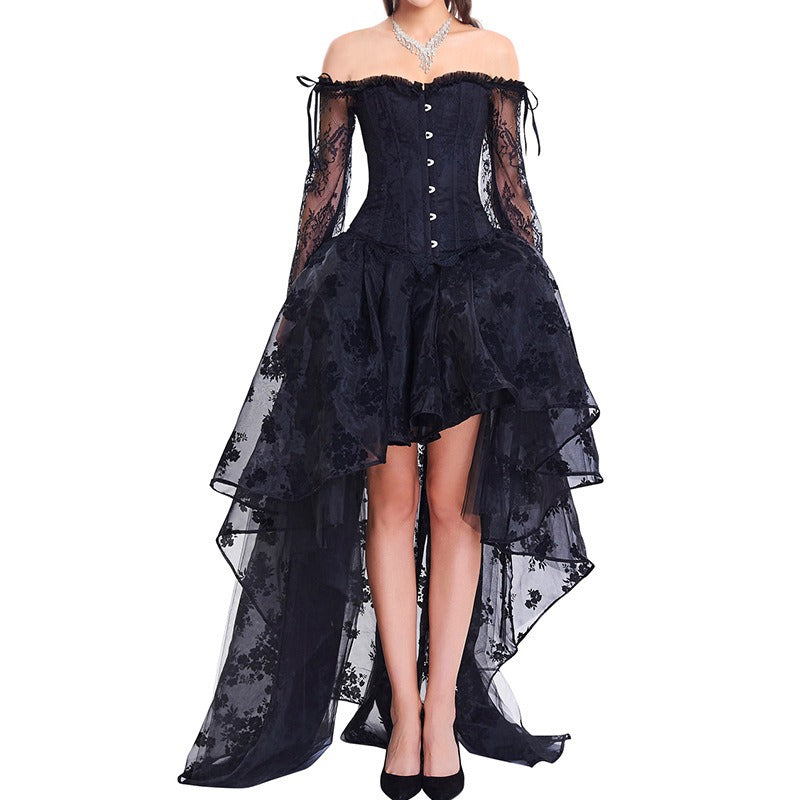 Day of the Dead Corset & Lace Skirt Two-Piece Set