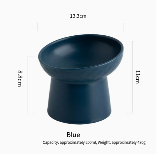 Ceramic Pet Bowl Set for Cats and Dogs with Elevated Design