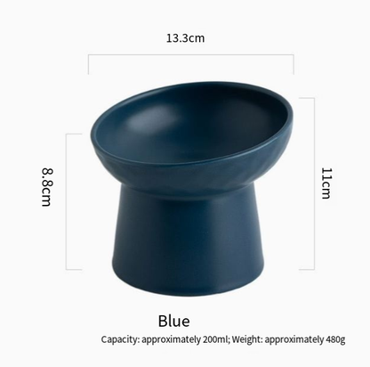 Ceramic Pet Bowl Set for Cats and Dogs with Elevated Design