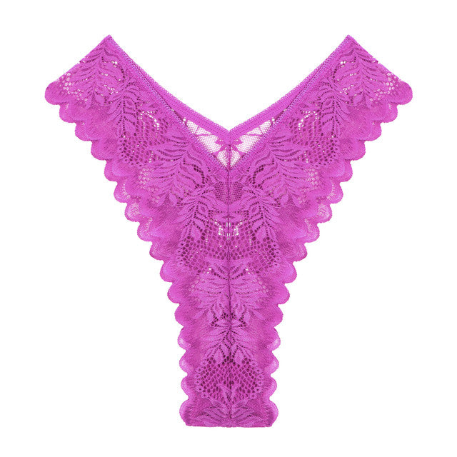 String en dentelle taille haute pour femmes avec taille basse et fente haute