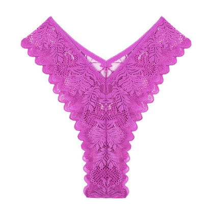 String en dentelle taille haute pour femmes avec taille basse et fente haute